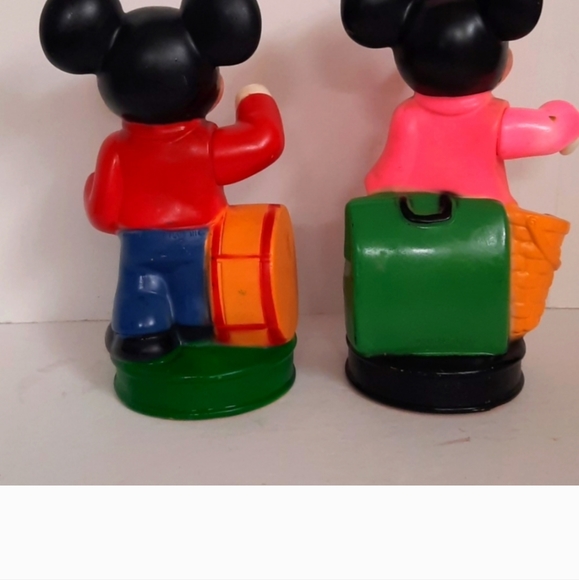 Vintage 1970s Mickey Mouse And Minnie Mouse 10 Inch Plastic Bank Set - Picture 5 of 12